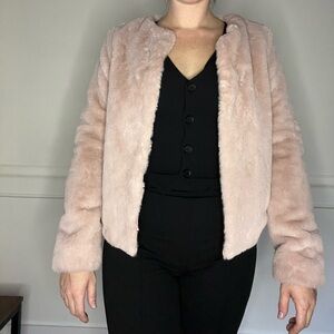 Pink Fur Cropped Coat
